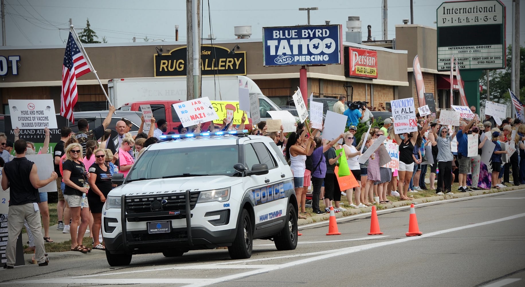 PHOTOS: COVID vaccine protest at Kettering Health