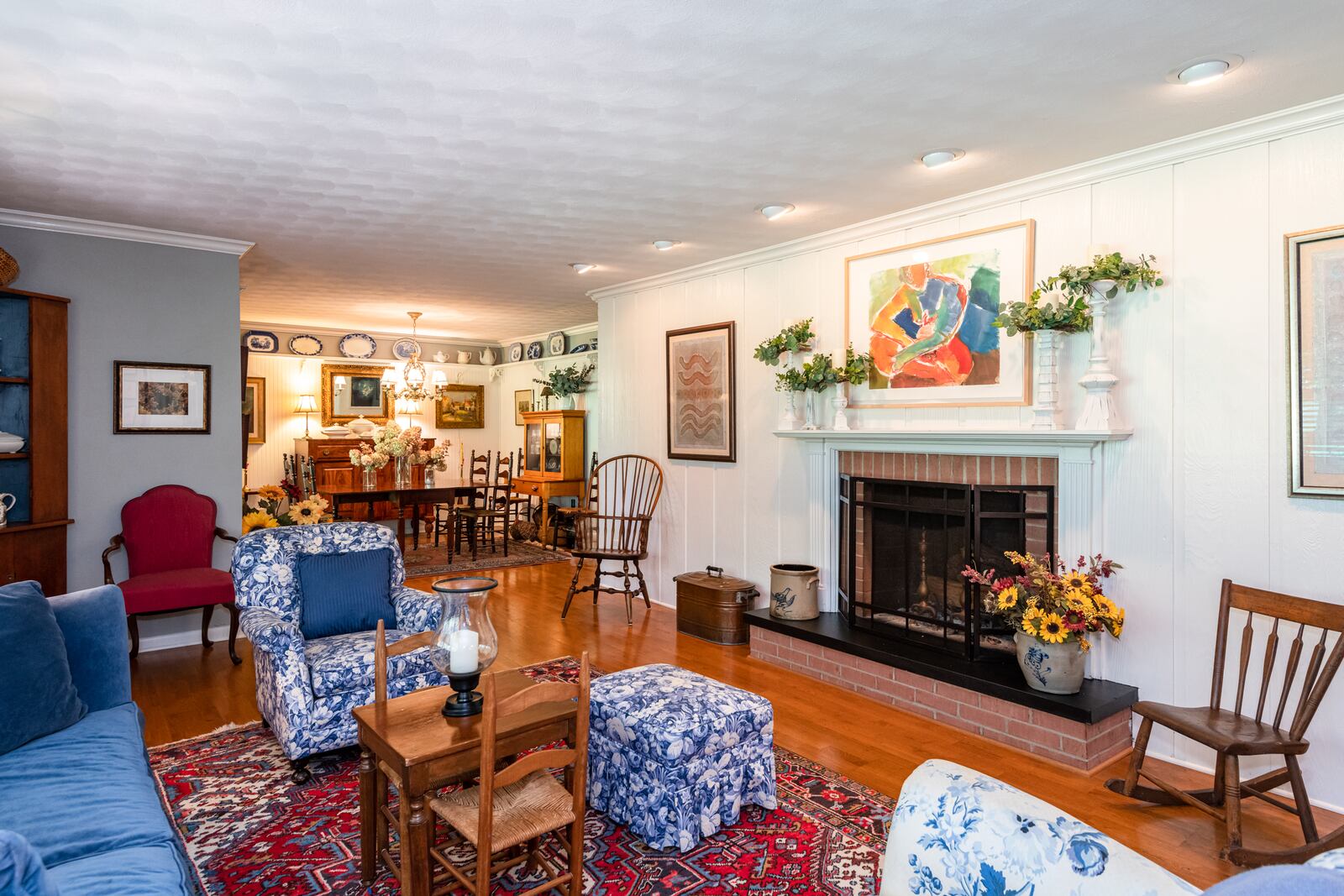 The living and dining rooms in the Vella residence showcase antiques that have been accumulated over the years. Contributed