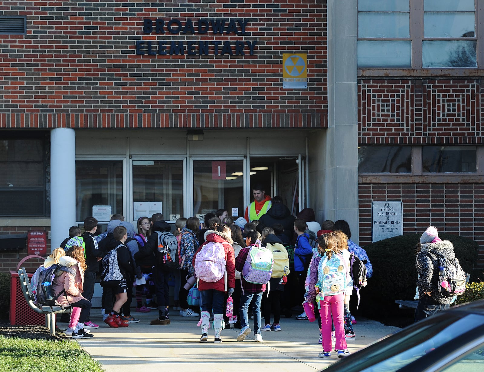 Start of the school day Thursday, March 21, 2024 at Broadway Elementary School in Tipp City. MARSHALL GORBY\STAFF