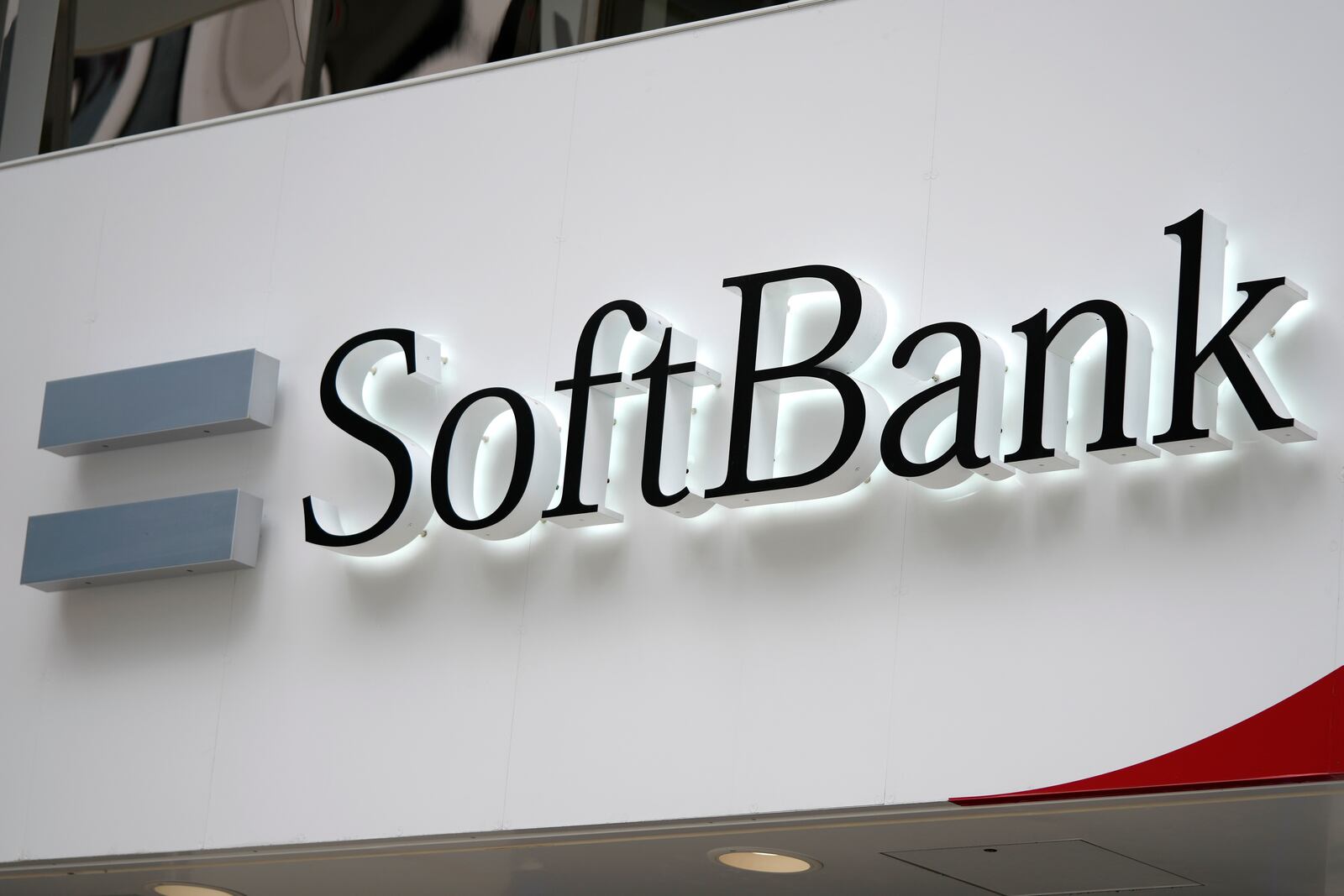 FILE - The logo of SoftBank Corp. is seen at its shop in Tokyo, Thursday, April 21, 2022. (AP Photo/Shuji Kajiyama)