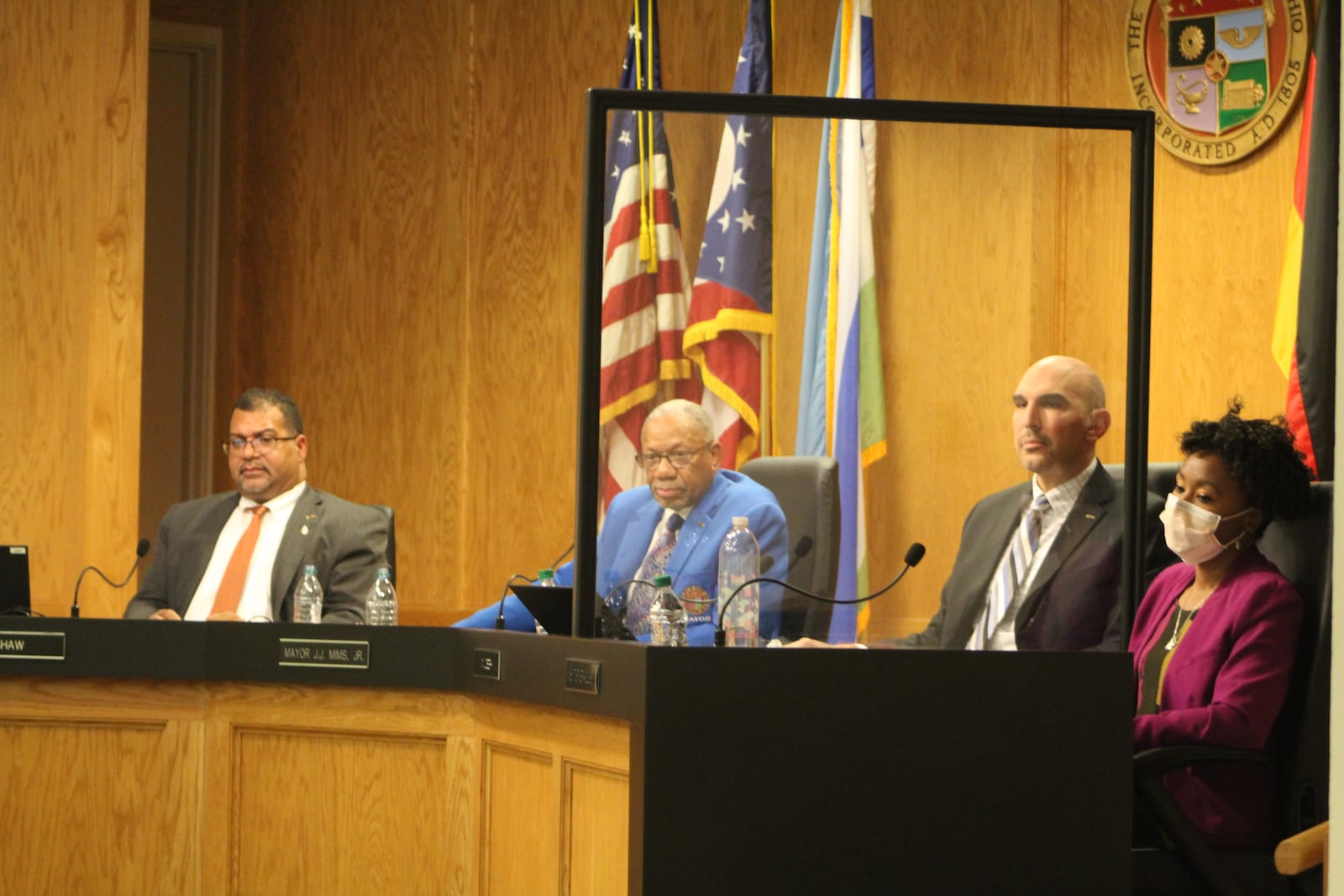 The Dayton City Commission at its Wednesday meeting. CORNELIUS FROLIK / STAFF