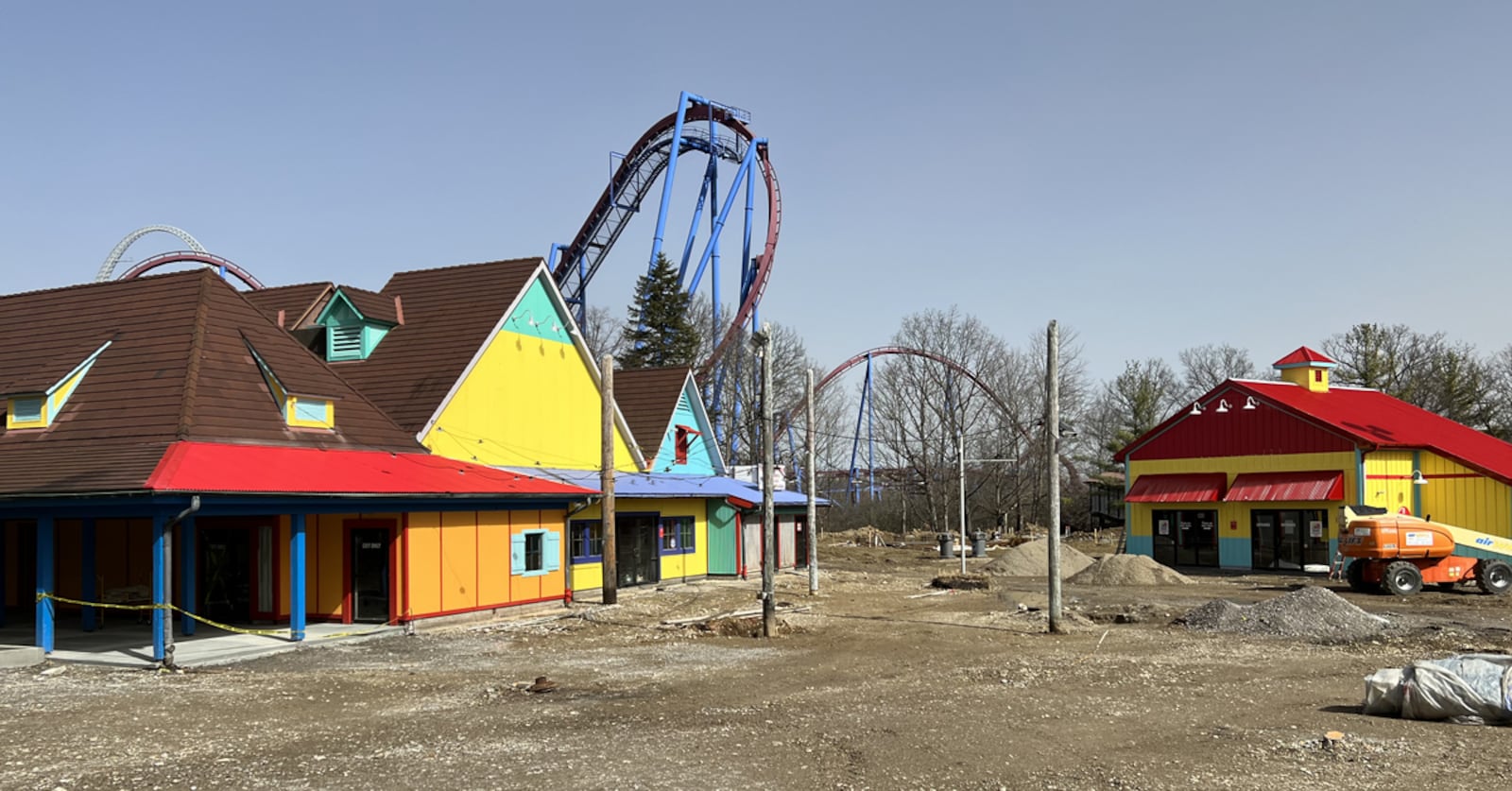 Construction on "Adventure Port," a new themed-area at Kings Island, is seen Feb. 24, 2023. CONTRIBUTED/KINGS ISLAND