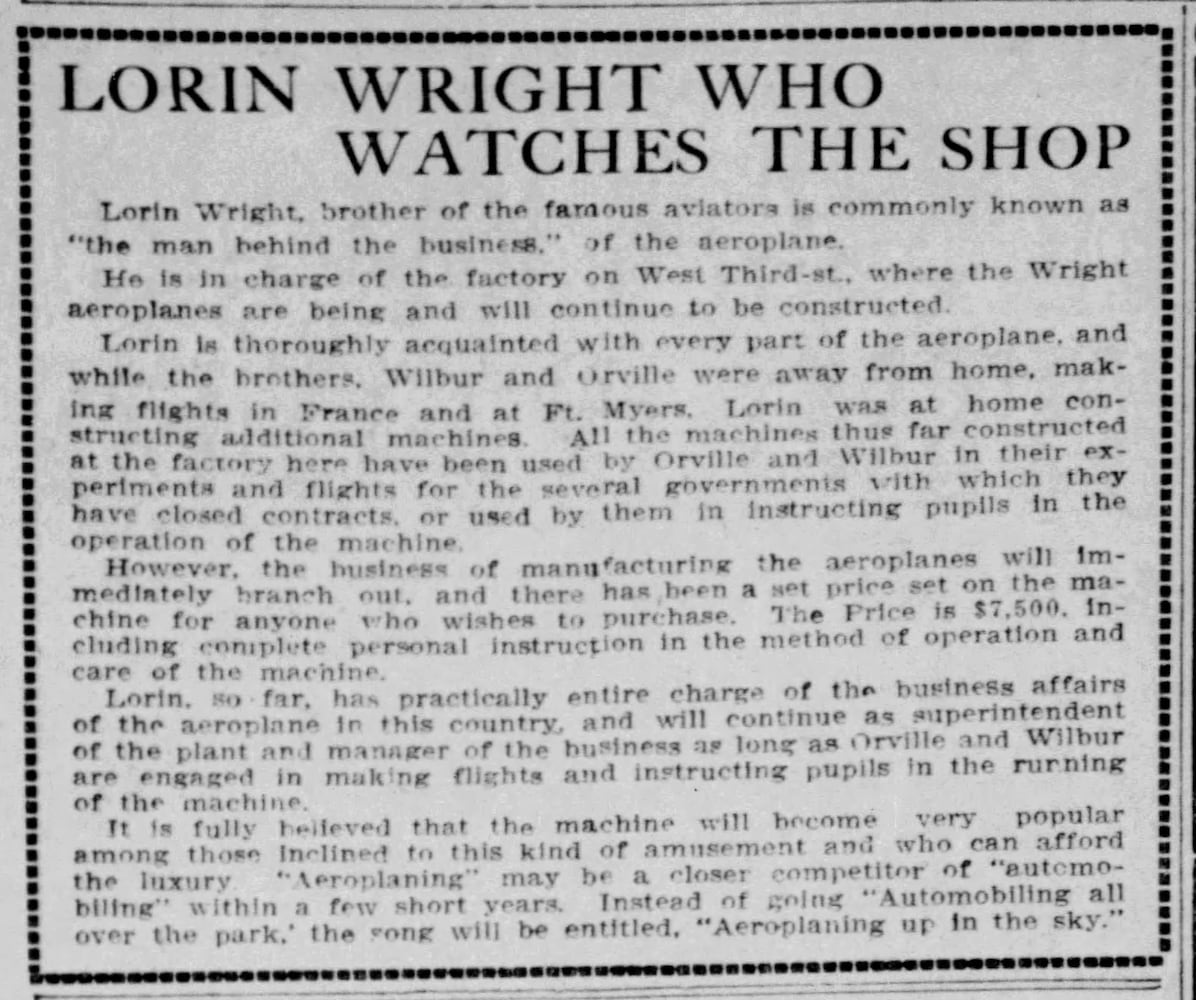 Wright Brothers in Dayton 1909 pages