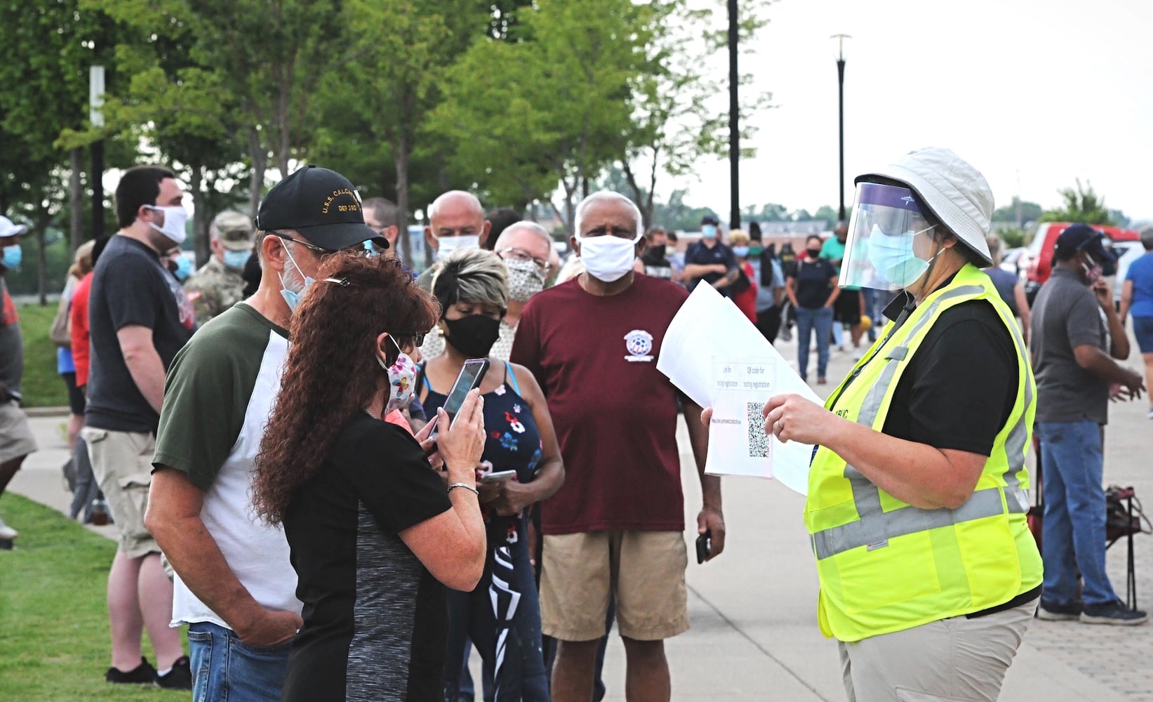 PHOTOS: Lines form early at Huber Heights coronavirus testing site