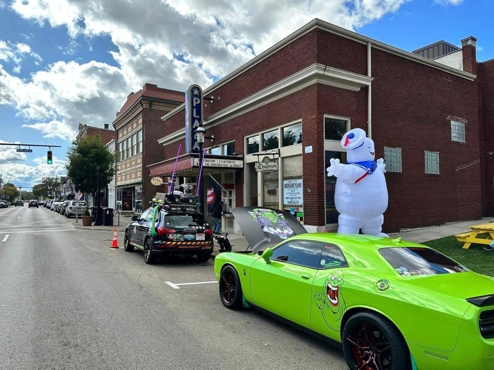 The Plaza Theatre in Miamisburg will welcome the Real Ohio Ghostbusters and Cincinnati Ghostbusters for its presentation of "Ghostbusters: Frozen Empire" this weekend. CONTRIBUTED