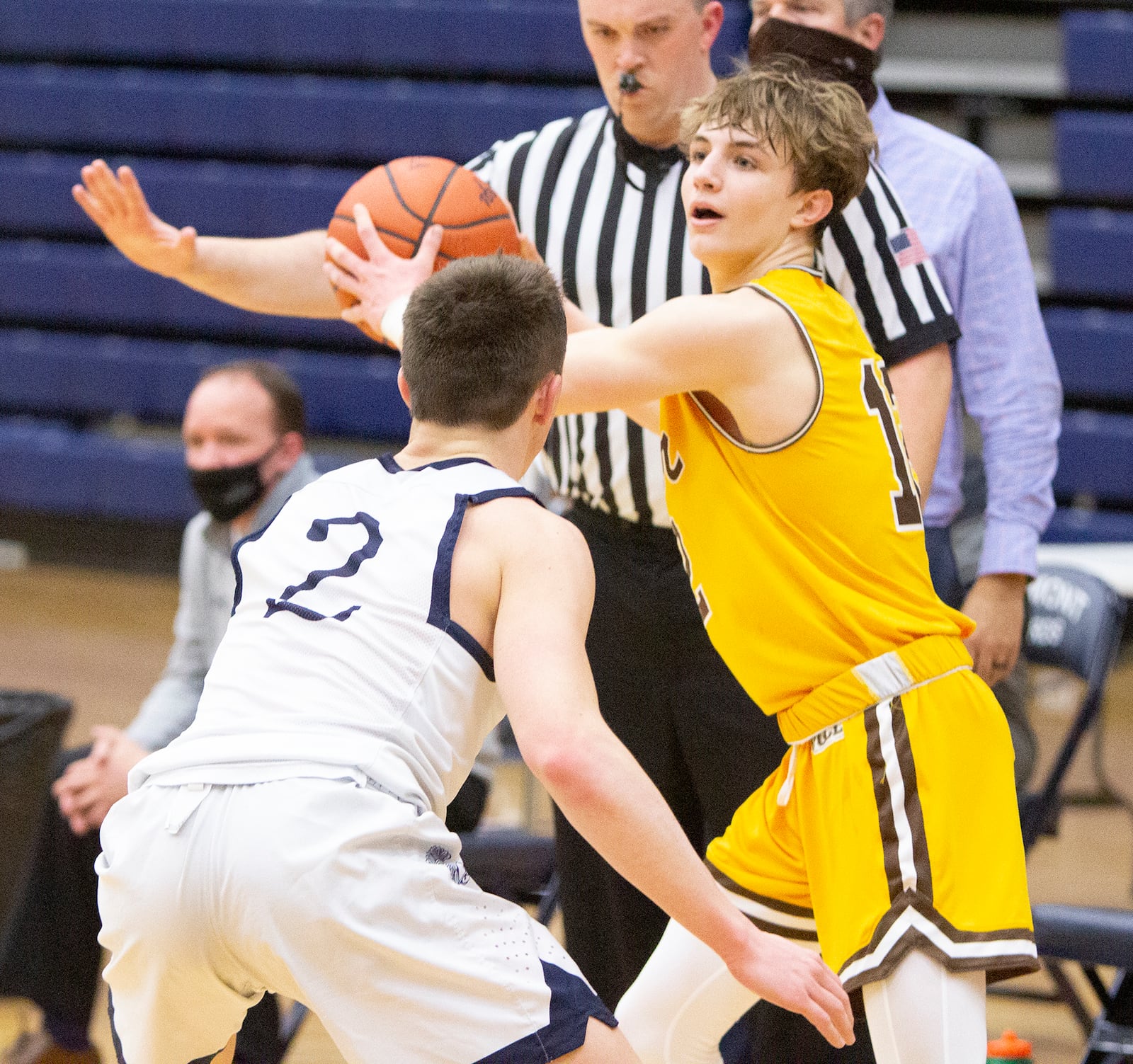 Alter sophomore Gavin Geisel led Alter with 17 points on a career-high five 3-pointers in the Knights' 58-30 victory in a Division II sectional game Wednesday night at Trent Arena. Jeff Gilbert/CONTRIBUTED