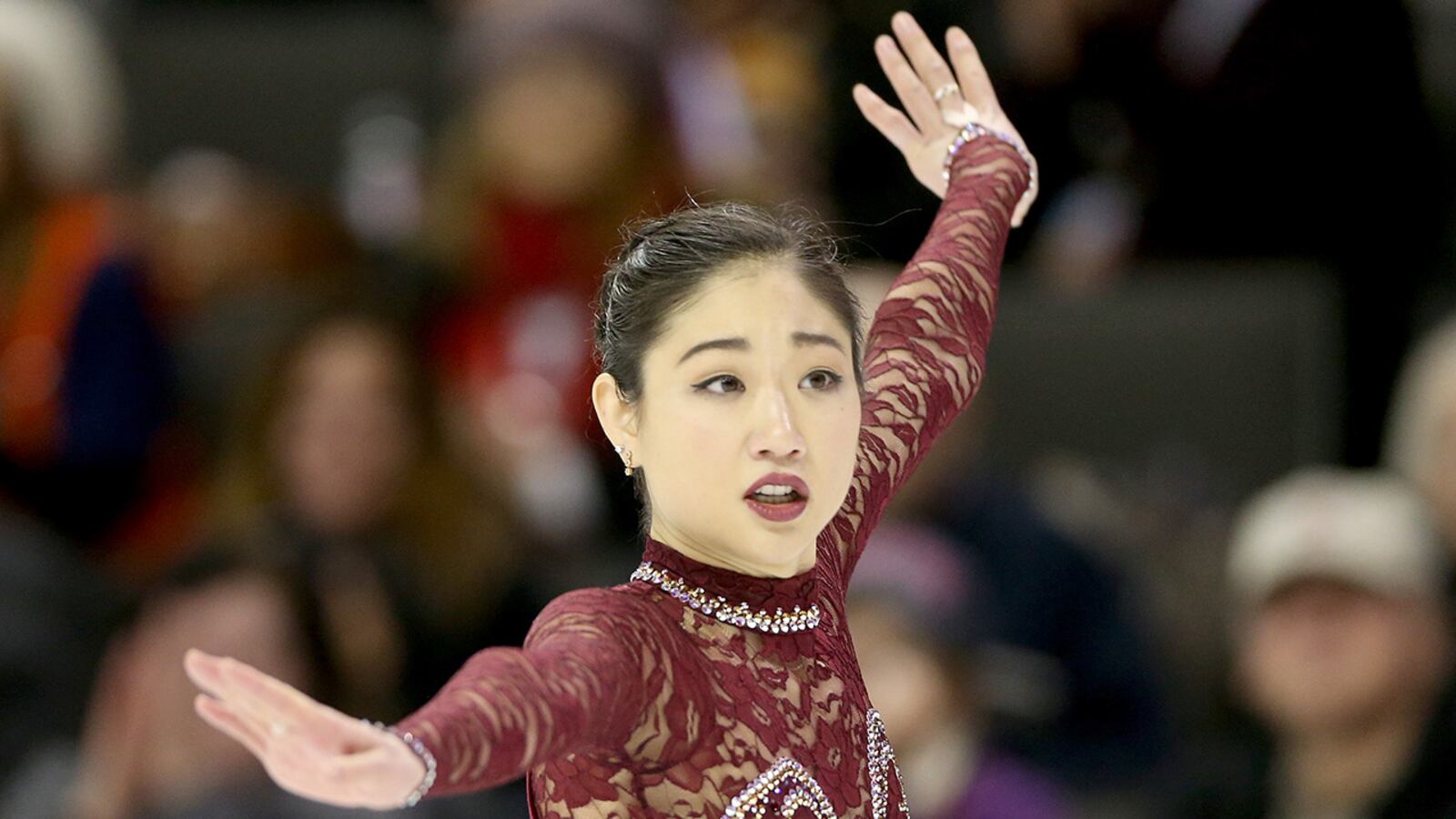 SAN JOSE, CA - JANUARY 03:  Mirai Nagasu competes in the Ladies Short Program during the 2018 Prudential U.S. Figure Skating Championships at the SAP Center on January 3, 2018 in San Jose, California.  (Photo by Matthew Stockman/Getty Images)