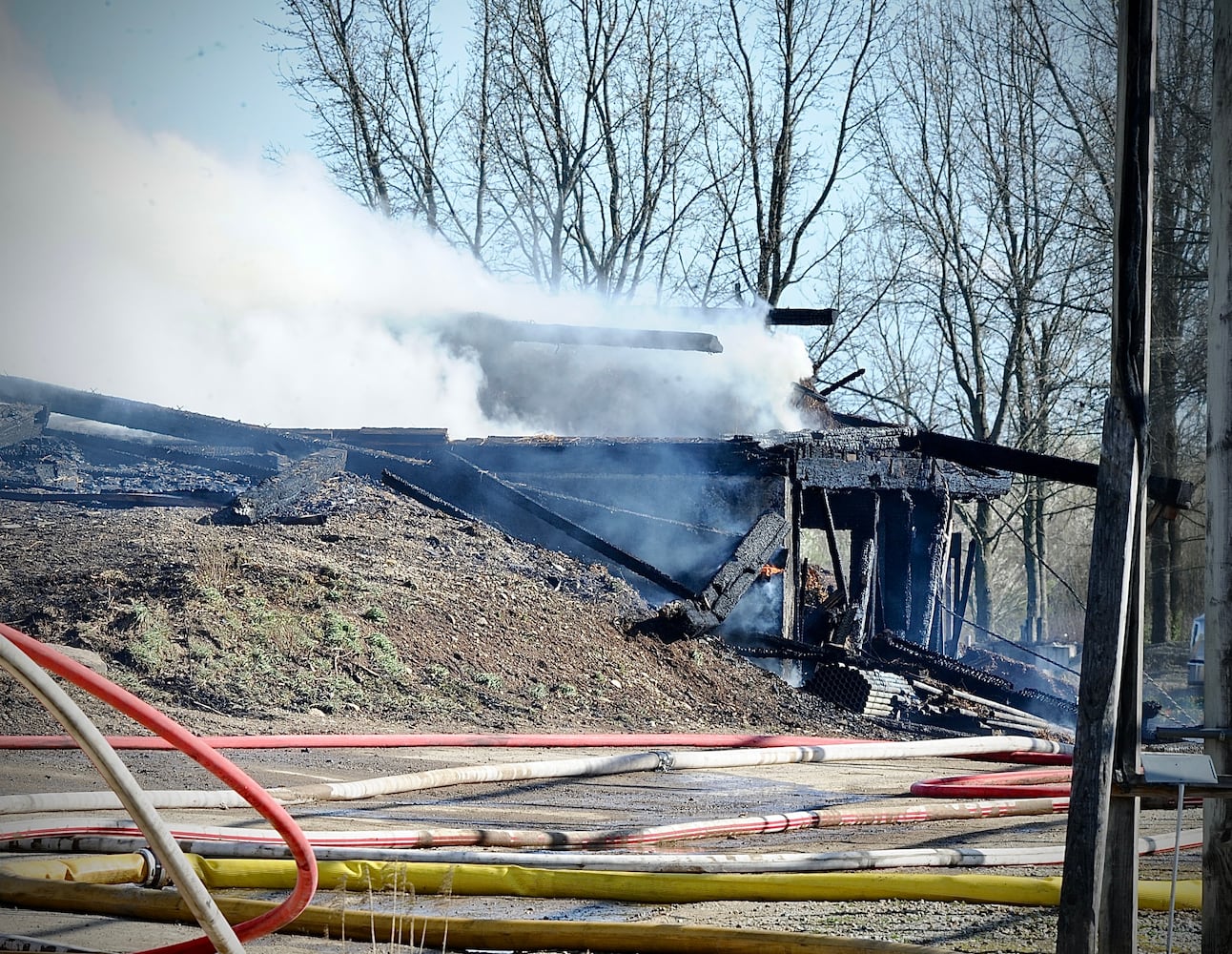 100-year-old barn burns at Siebenthaler’s Garden Center in Beavercreek Twp.