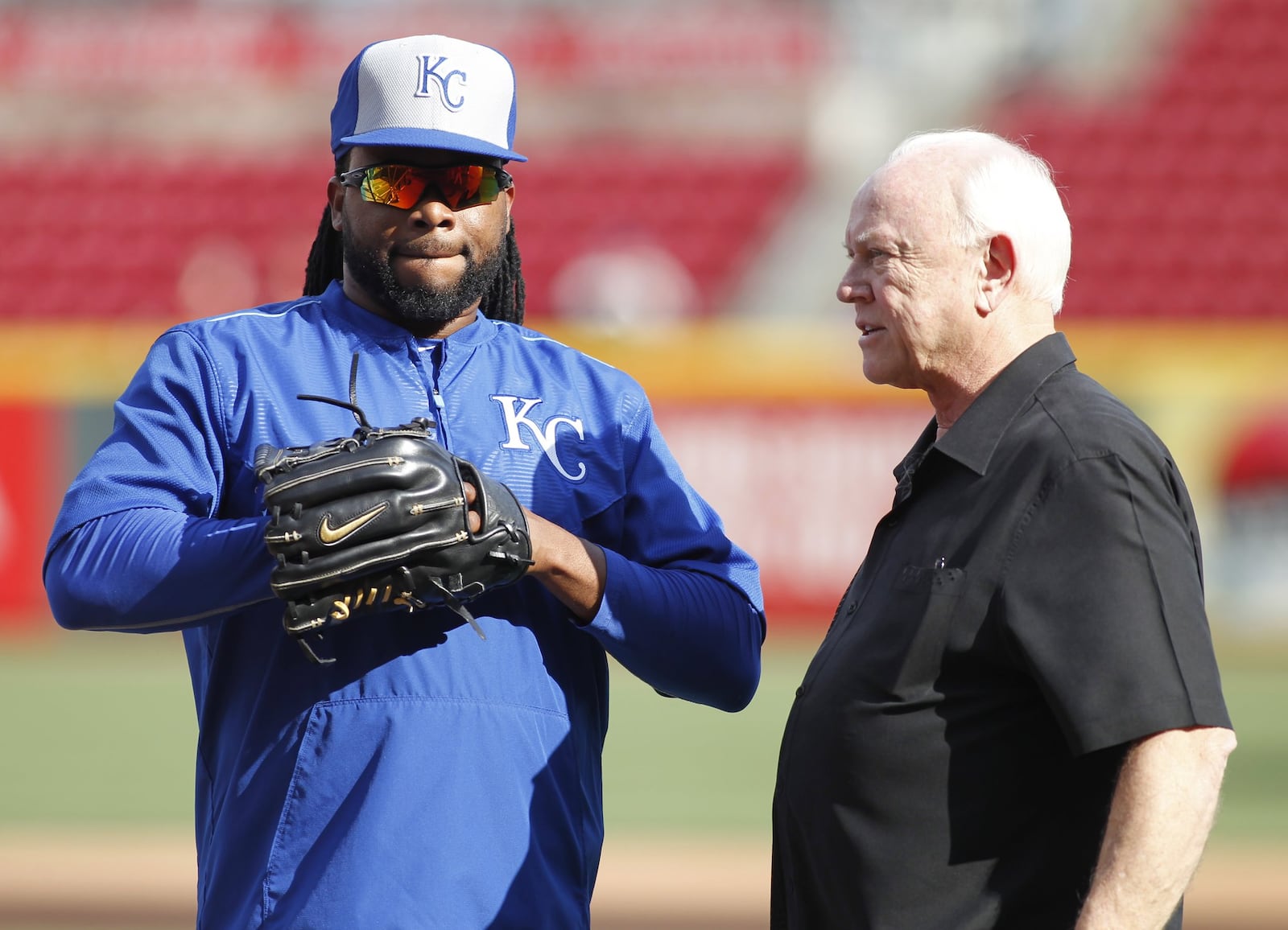 One of Walt Jocketty’s last acts as Reds general manager was to swap the team’s best starting pitcher, Johnny Cueto (left), to the eventual World Series champion Kansas City Royals for three prospects. David Jablonski/Staff