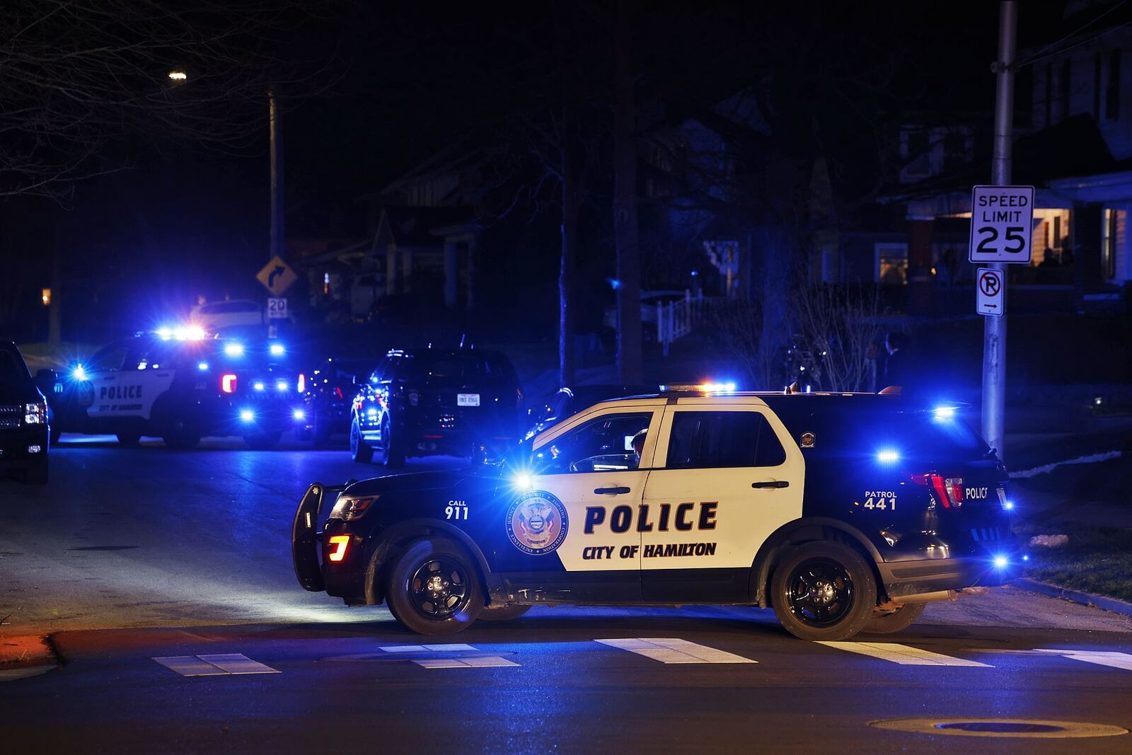 Hamilton Police investigate shooting of a child on Park Avenue Thursday evening, March 30, 2023 in Hamilton. NICK GRAHAM/STAFF