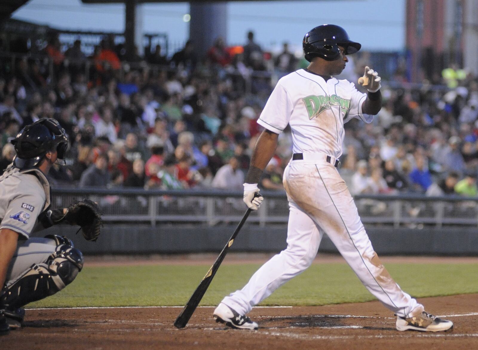 The Dragons defeated the West Michigan Whitecaps (Tigers) 10-8 in a Class A minor-league baseball game at Dayton’s Fifth Third Field on Wednesday, April 12, 2017. MARC PENDLETON / STAFF