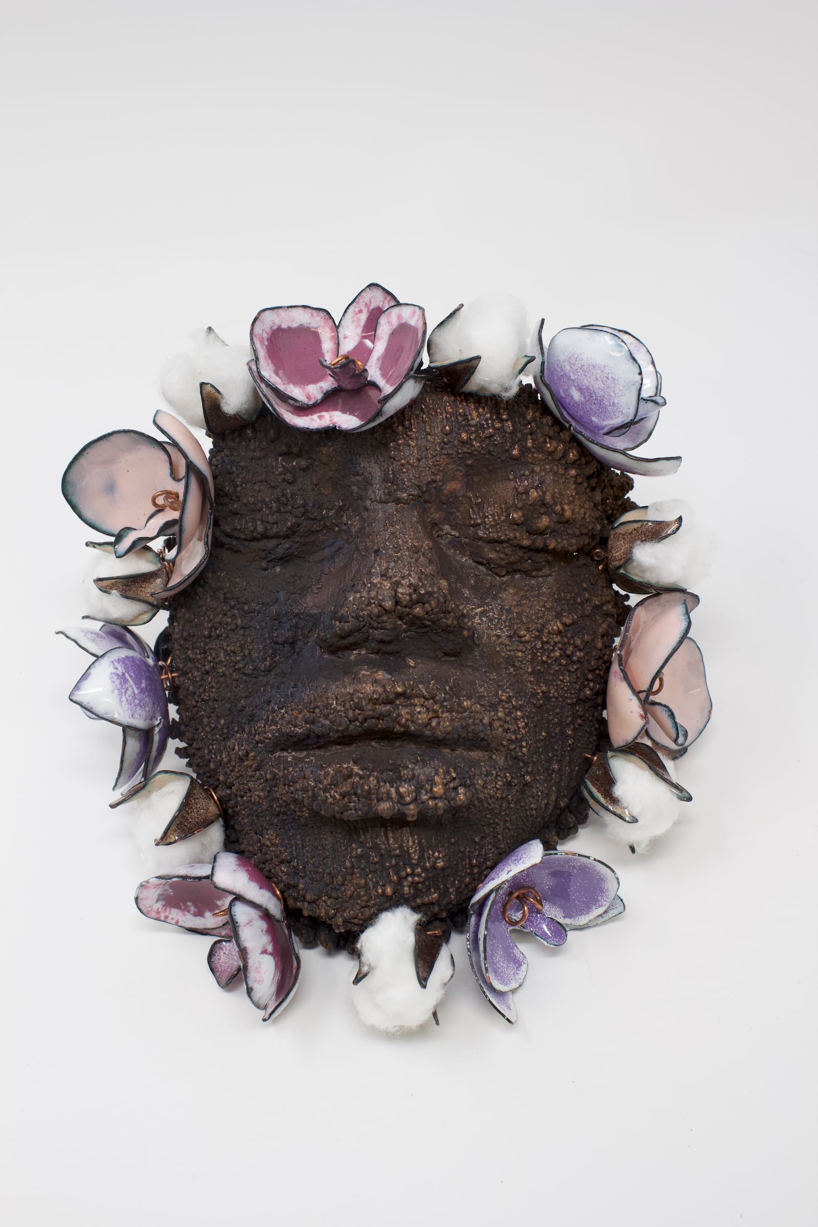 Chelsea Craig’s “Blooming,” a work of electroforming, enamel, cotton, and lace, is among the work of 32 artists in the "Black Life as Subject Matter II'' exhibit curated by Dayton artist Willis "Bing'' Davis. The exhibit is at the Springfield Museum. CONTRIBUTED