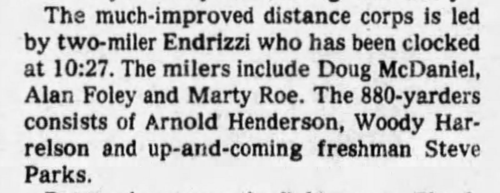 Woody Harrelson Lebanon High School track team article from the Dayton Daily News, May 1, 1978. DAYTON DAILY NEWS ARCHIVE