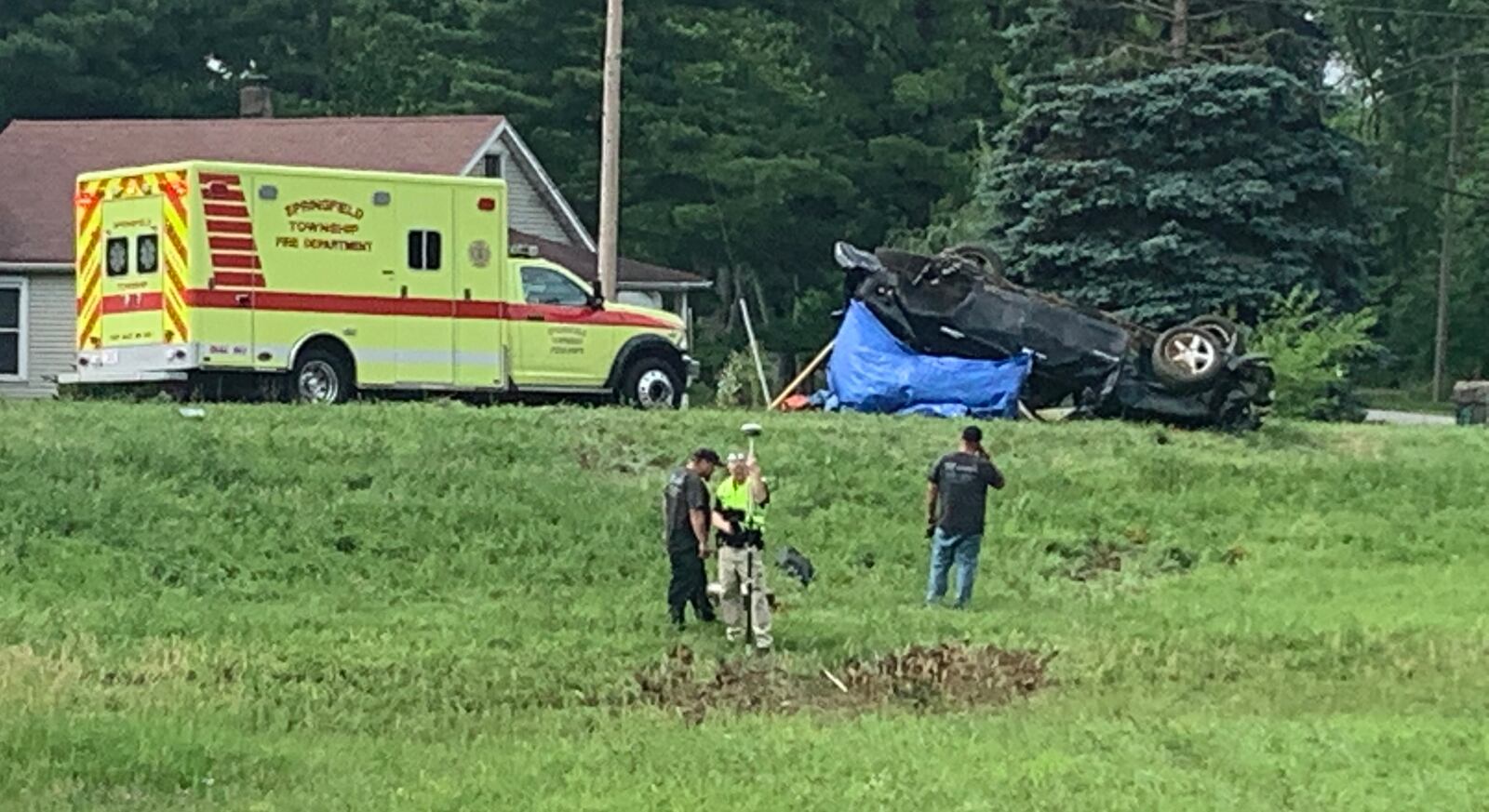 A woman was killed in a rollover crash Monday, June 21, 2021, in the 2700 block of Selma Pike in Springfield Twp., Clark County. BILL LACKEY/STAFF