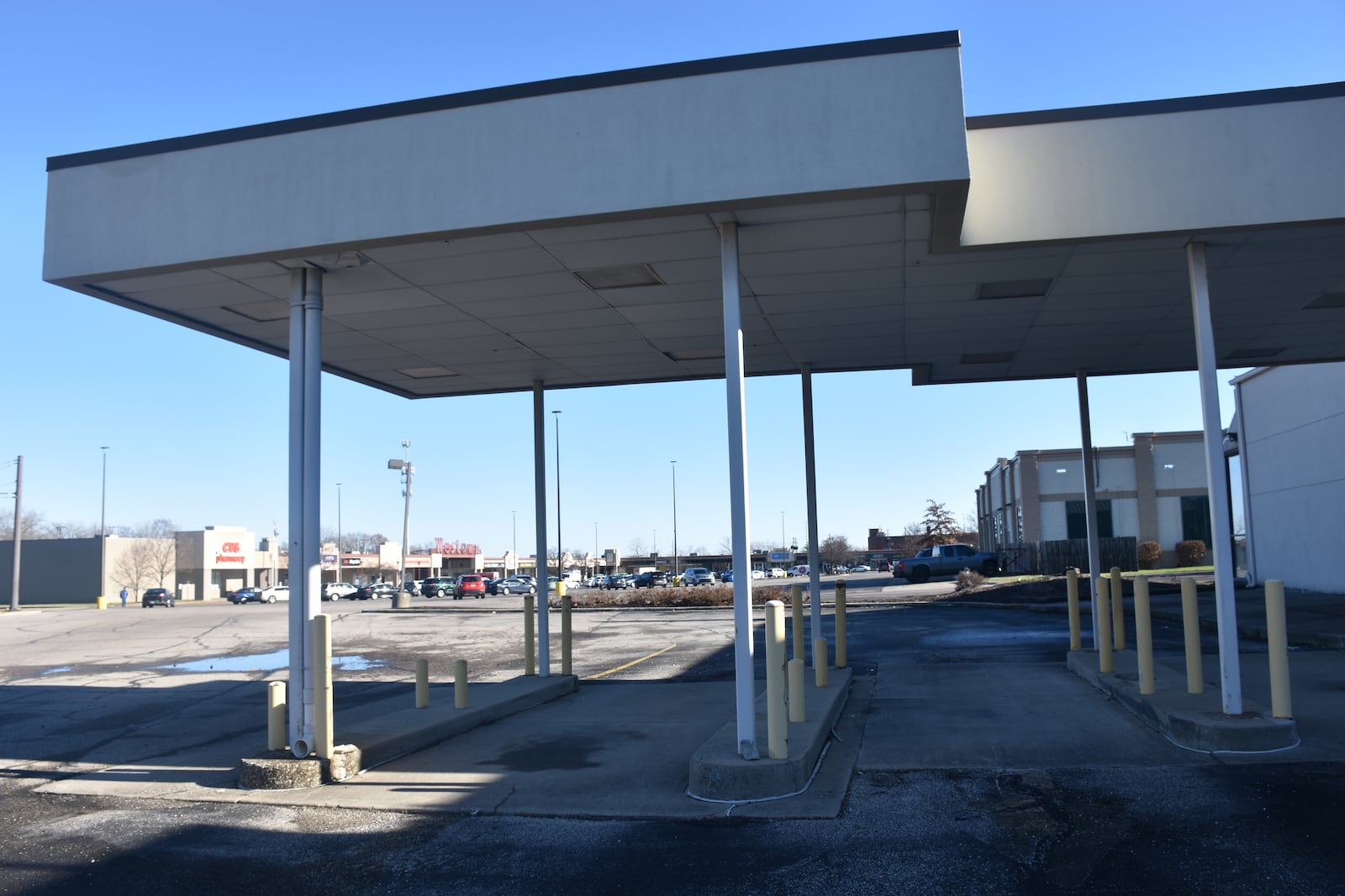 A marijuana dispensary with drive-thru services is proposed for this former PNC Bank branch in the Westown shopping center in West Dayton. CORNELIUS FROLIK / STAFF