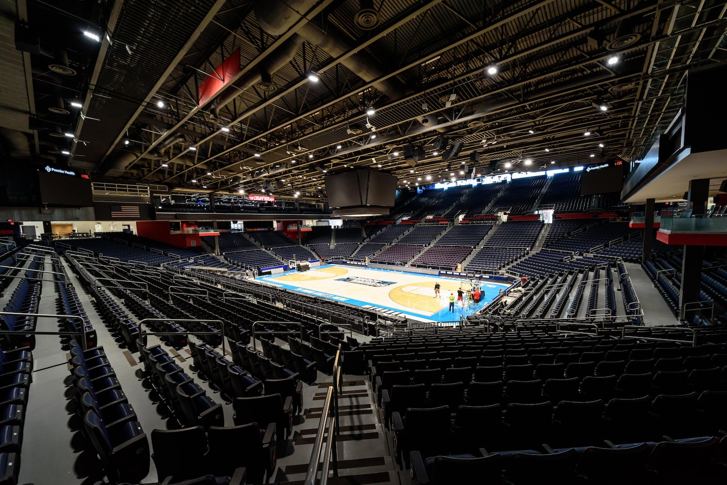 PHOTOS: NCAA First Four basketball court installation at UD Arena