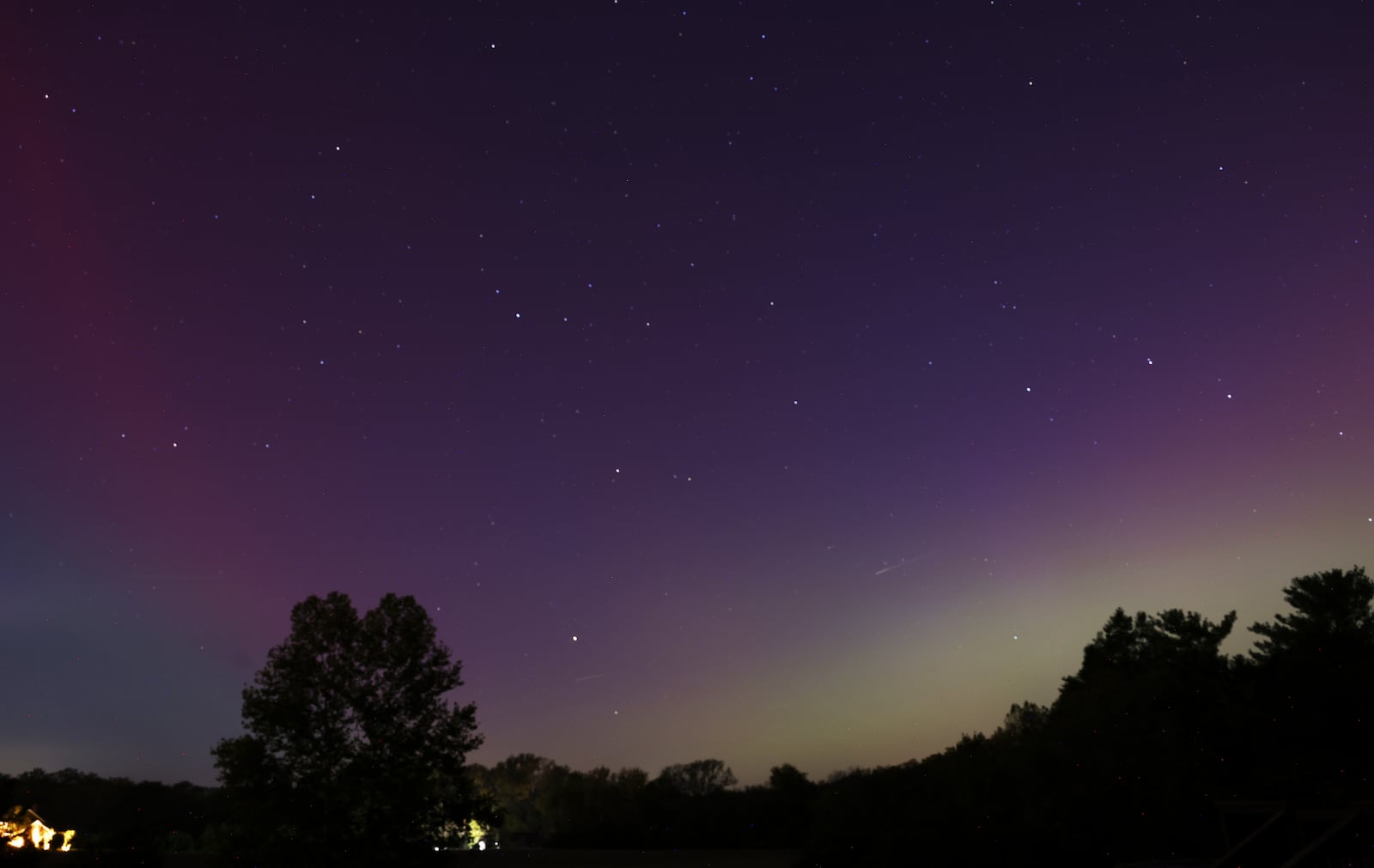 The Aurora Borealis, or northern lights, was visible from Ohio Thursday, Oct. 10, 2024. This was in Madison Township in Butler County. NICK GRAHAM/STAFF