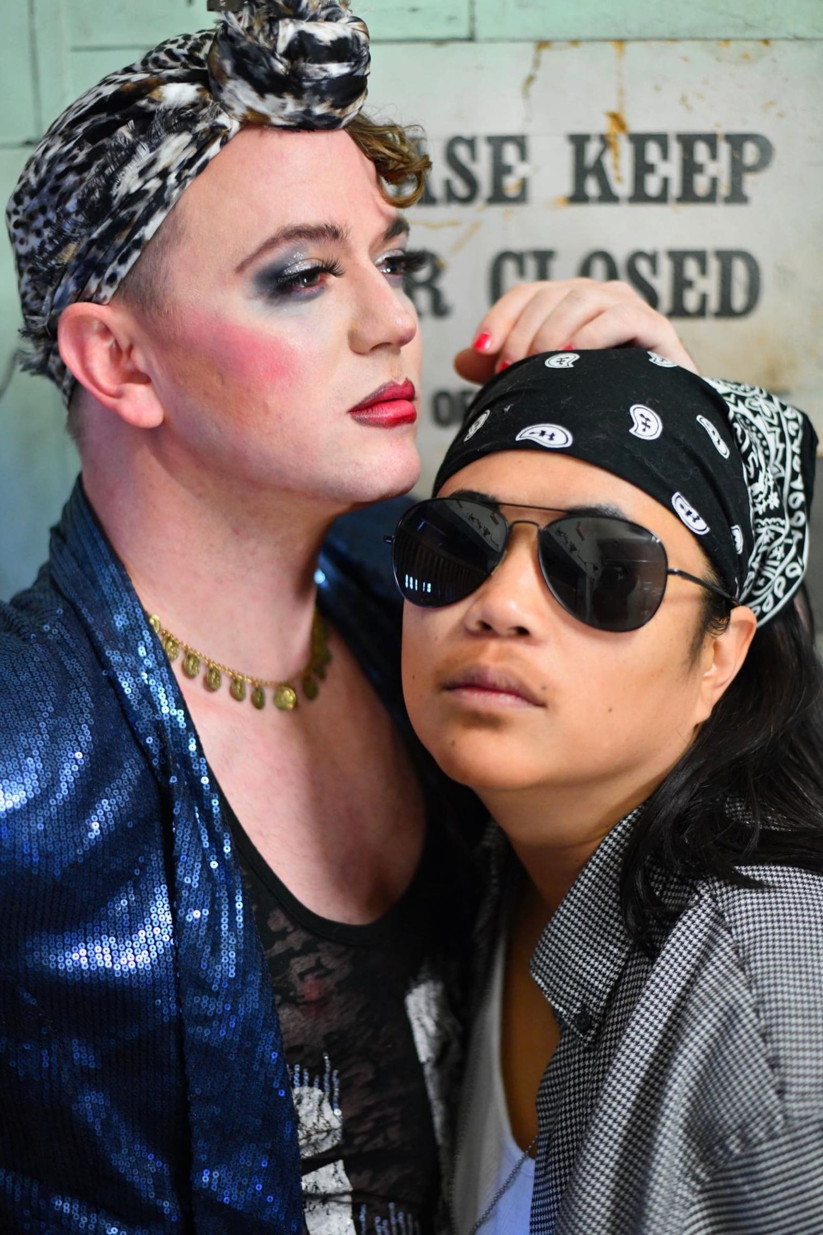 Jason Michael Miller (left as Hedwig) and Nicolette Montana (Yitzak) in TheatreLab Dayton's production of "Hedwig and the Angry Inch" slated Jan. 12-14 at the PNC Arts Annex. PHOTO BY MACKENSIE KING