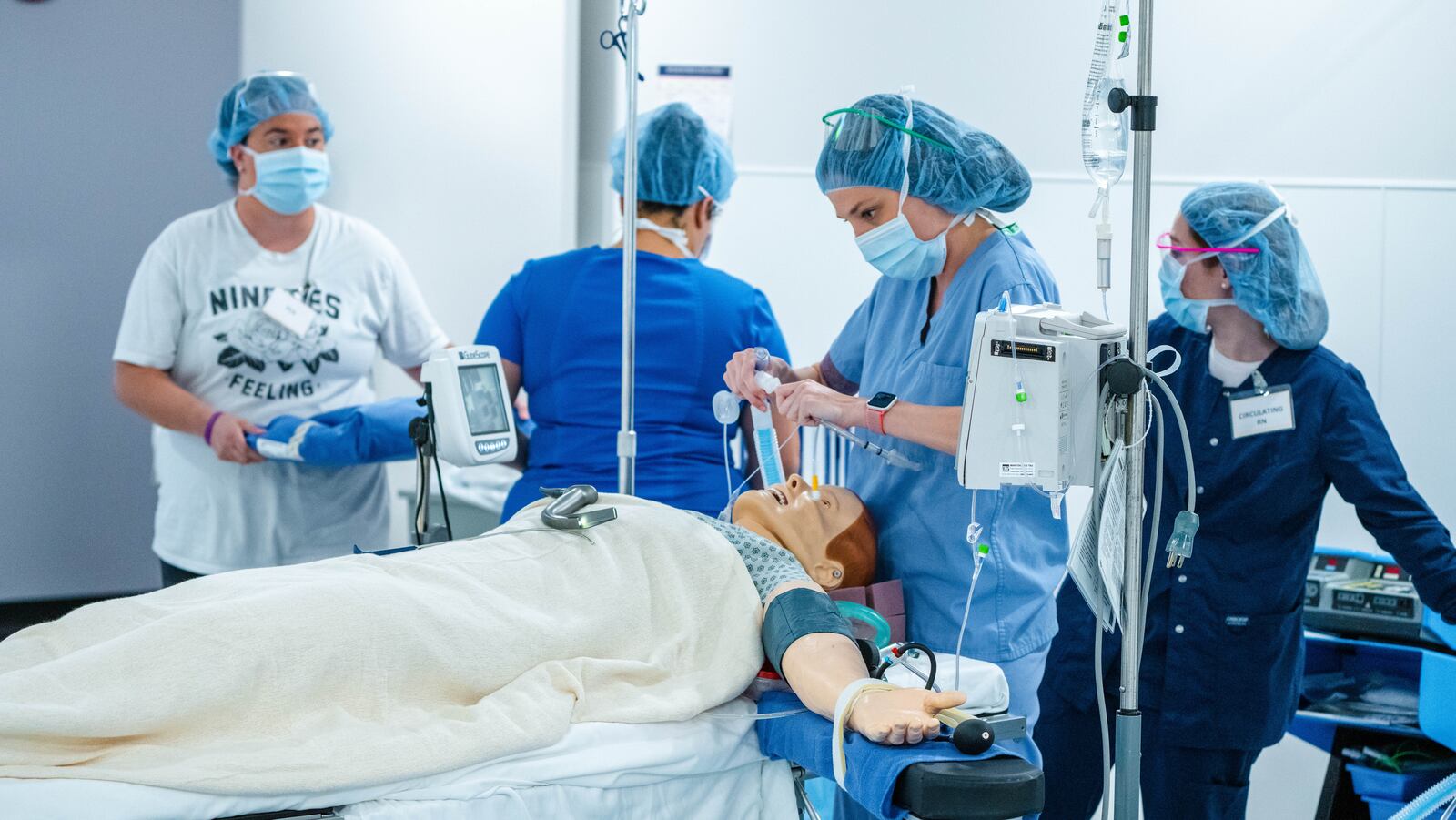 Kettering Health professionals participate in an exercise in the Sinclair Community College Simulation Center. CONTRIBUTED