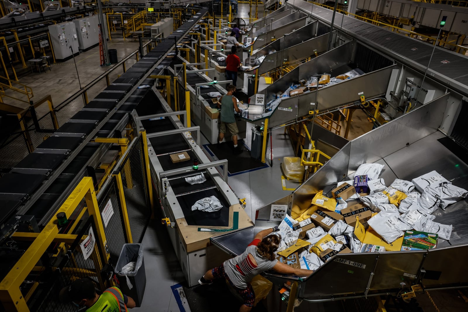 By the end of each night packages have been sorted, placed into the trucks or planes for their next destinations, and shipped out.JIM NOELKER/STAFF