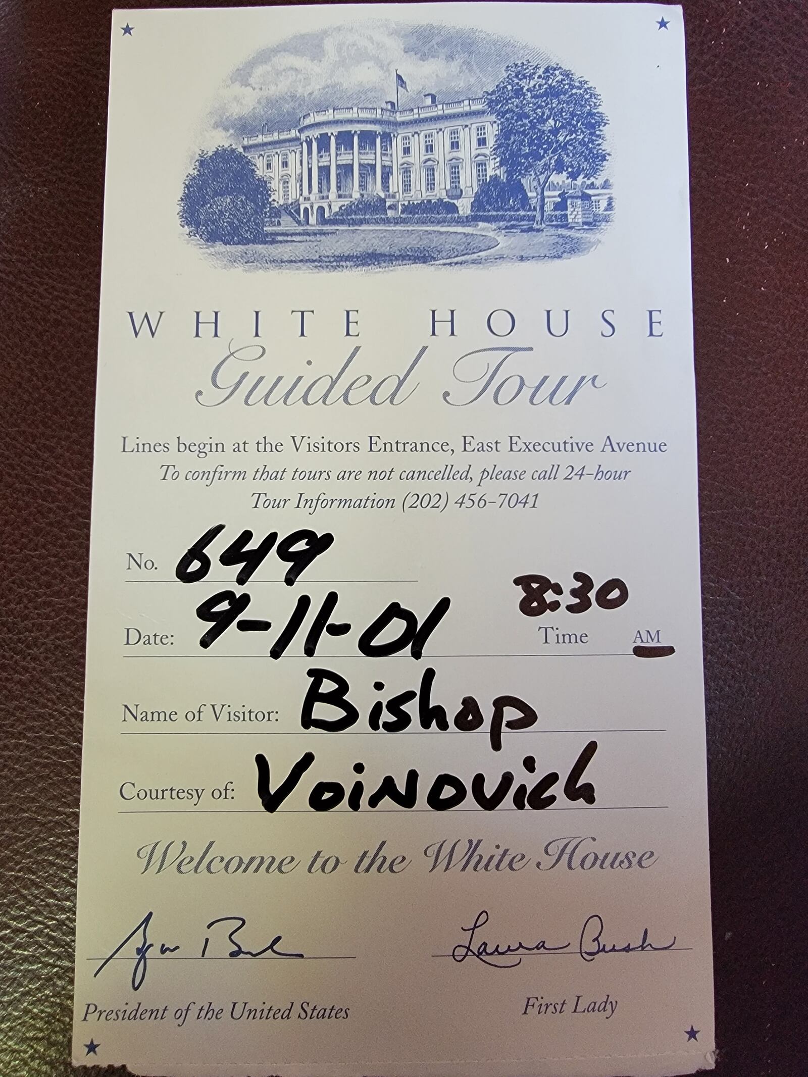 Philip Denlinger’s mother and her husband were visiting the White House on the morning of 9/11 when their tour was abruptly cut short when the nation came under attack. SUBMITTED