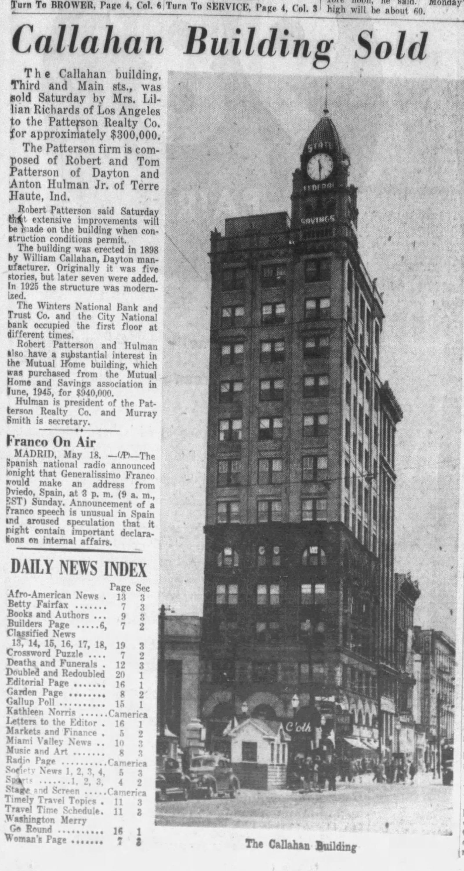 Dayton Daily News May 19, 1946. DAYTON DAILY NEWS ARCHIVES