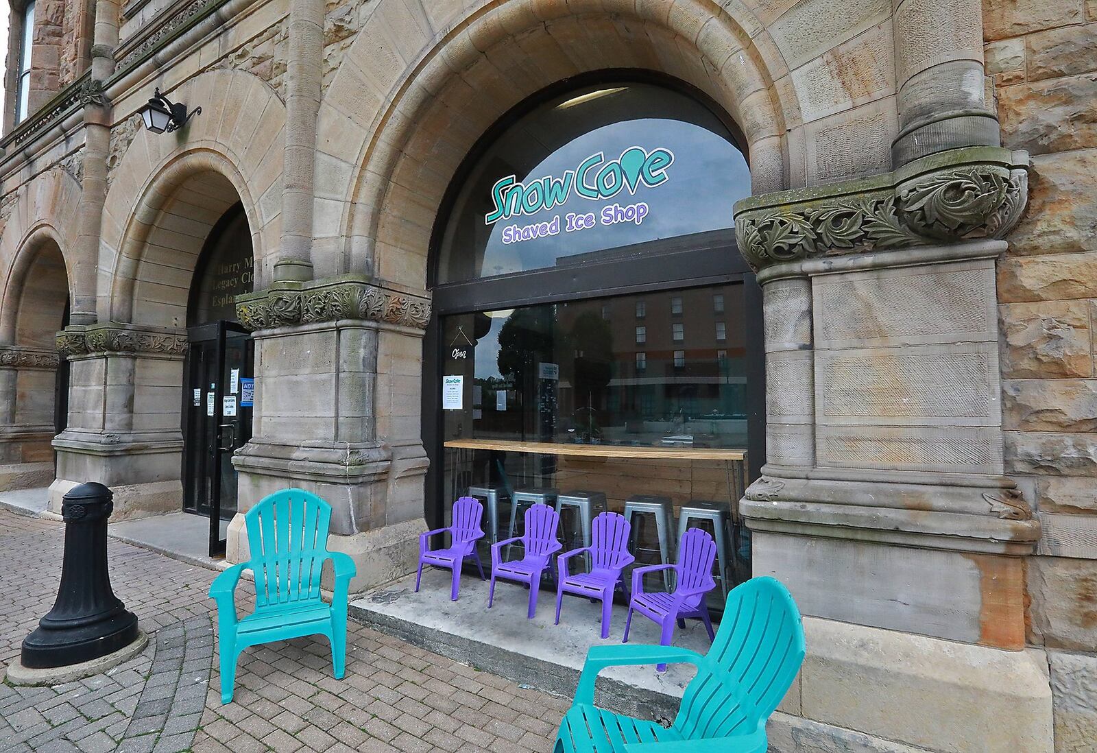 The Snow Cove Shaved Ice Shop in the Clark County Heritage Center in downtown Springfield. BILL LACKEY/STAFF