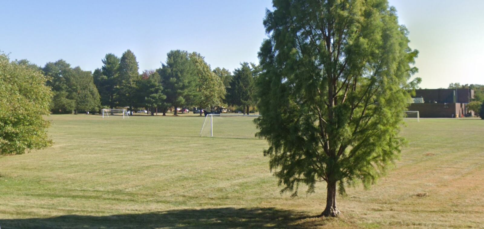 The Morgan Fields site is at the southwest corner of Dayton Street and East Enon Road on the west edge of Yellow Springs, on land currently used as soccer fields adjacent to Yellow Springs High School and Greene County Educational Service Center. Image from Google