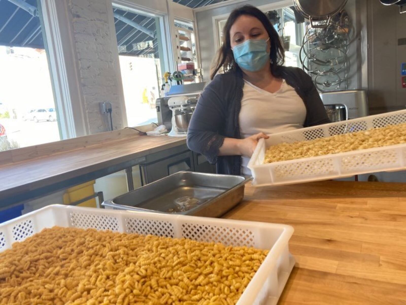 Centerville chefs Casey Van Voorhis and her husband Patrick show off the inside of the new home of Grist, located downtown at 46 W. Fifth St.