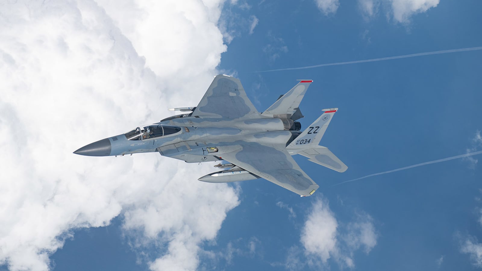 A U.S. Air Force 44th Fighter Squadron F-15C Eagle assigned to Kadena Air Base, Japan, participates in a large-scale joint and bilateral integration training exercise Aug. 18. Pacific Air Forces routinely conducts BTF operations to show the U.S. commitment to allies and partners in the Indo-Pacific area of responsibility. (U.S. Air Force photo/Staff Sgt. Peter Reft)