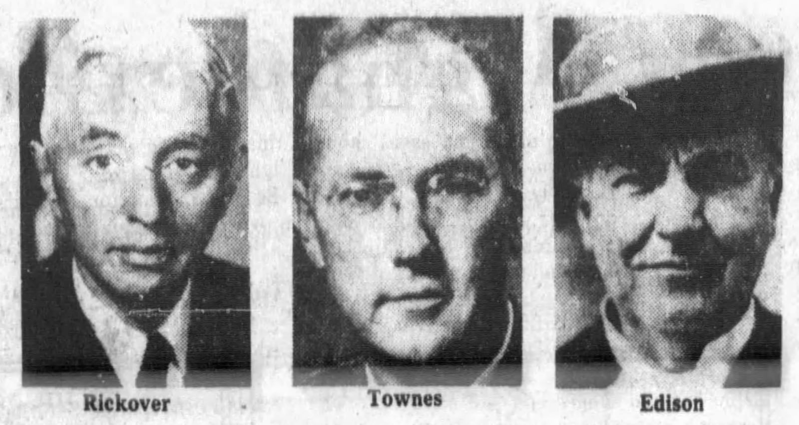 Oct. 2, 1983: Dayton hall of fame to enshrine inventors. Adm. Hyman Rickover, Dr. Charles H. Townes and the late Thomas Edison. DAYTON DAILY NEWS ARCHIVES