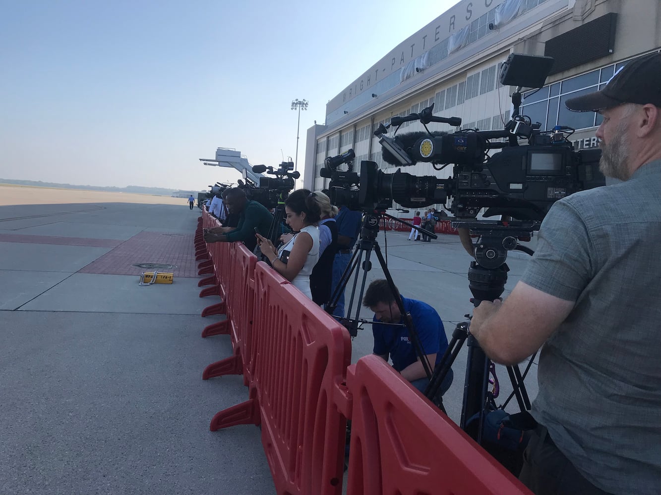 PHOTOS: President Trump arrives in Dayton to visit victims, first responders after mass shooting