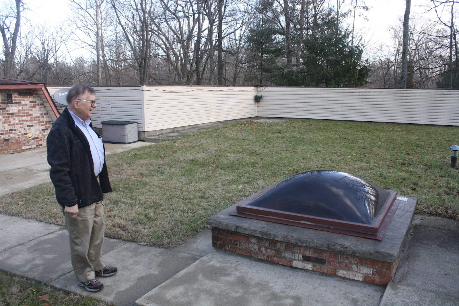 Bill Scherbauer's home in Centerville is partially underground, built into a hill though by all appearances from the front it looks like a traditional above ground home. KAITLIN SCHROEDER