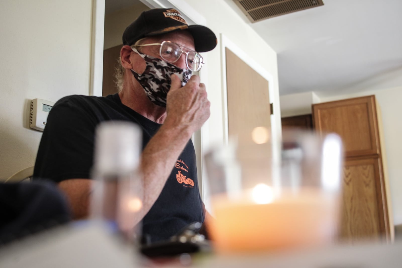 Michael Russell, an Air Force veteran from Dayton, received food vouchers and rental assistance through the Montgomery County Veterans Service Commission to help him through the pandemic. JIM NOELKER / STAFF