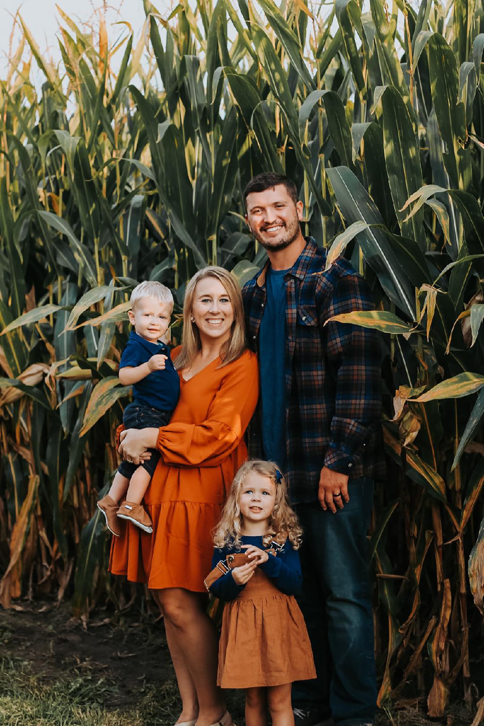 Casey, with Brooks, 1, Addison, 3, and Joe Everett on the family farm. CONTRIBUTED