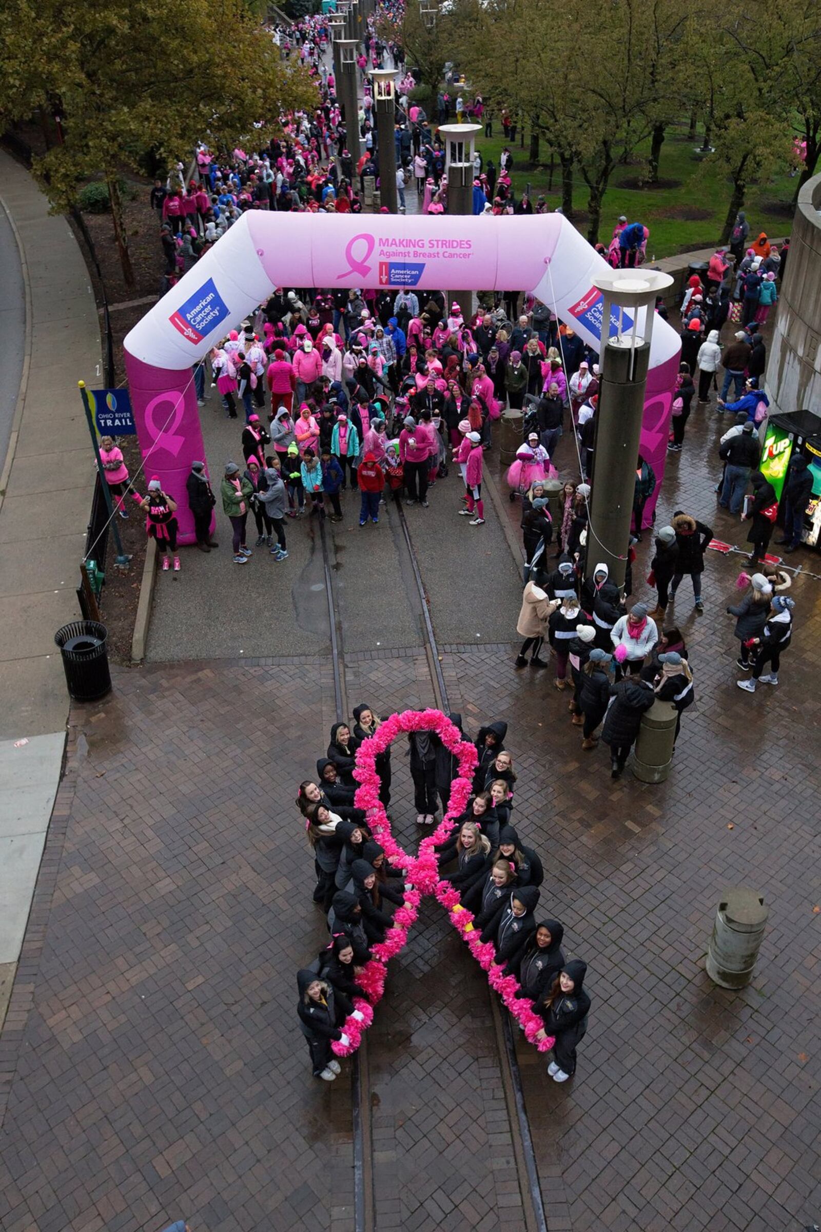 Scenes from a past Making Strides Against Breast Cancer Walk in Cincinnati at Yeatman’s Cove in Cincinnati. CONTRIBUTED