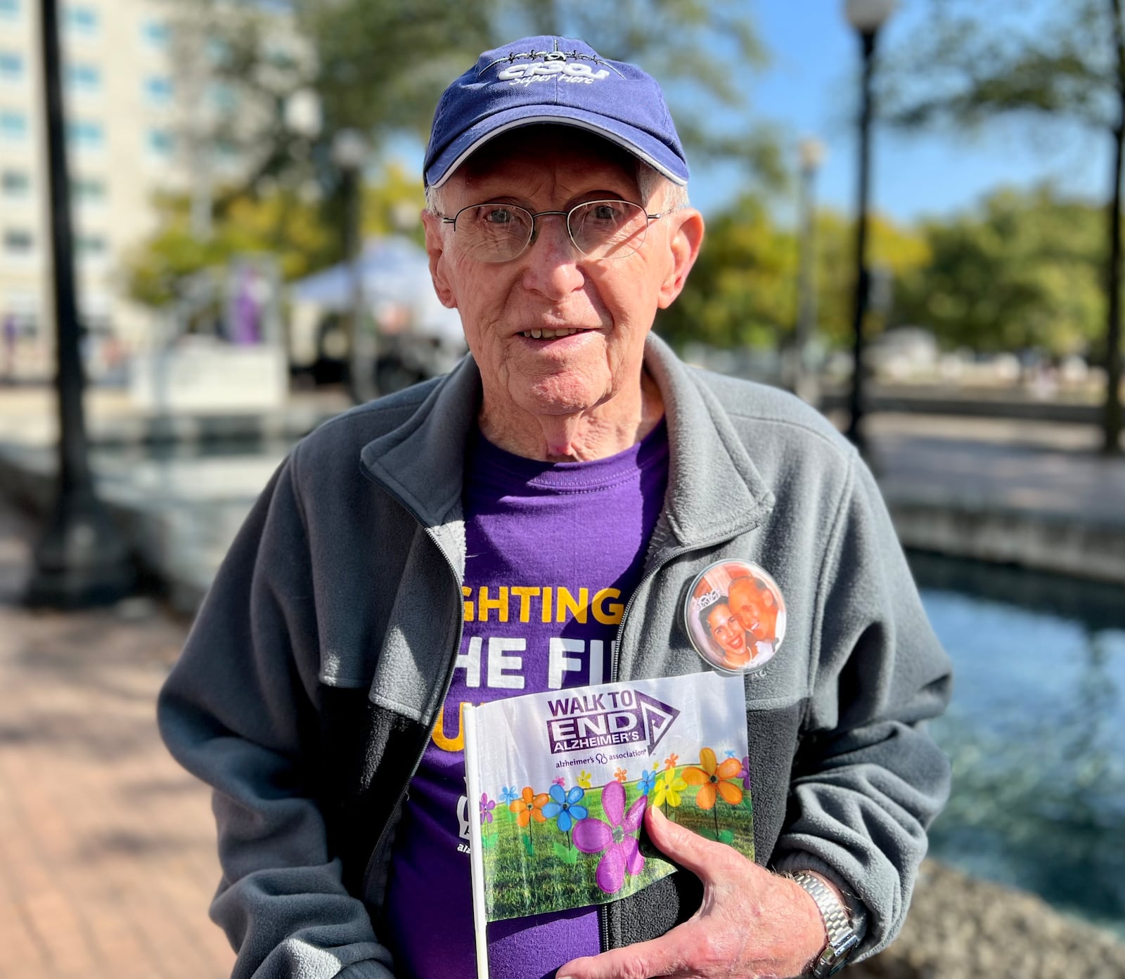 Thomas Knab joined in on Saturday's Walk to End Alzheimer's in honor of his late wife, Cindy. AIMEE HANCOCK/STAFF