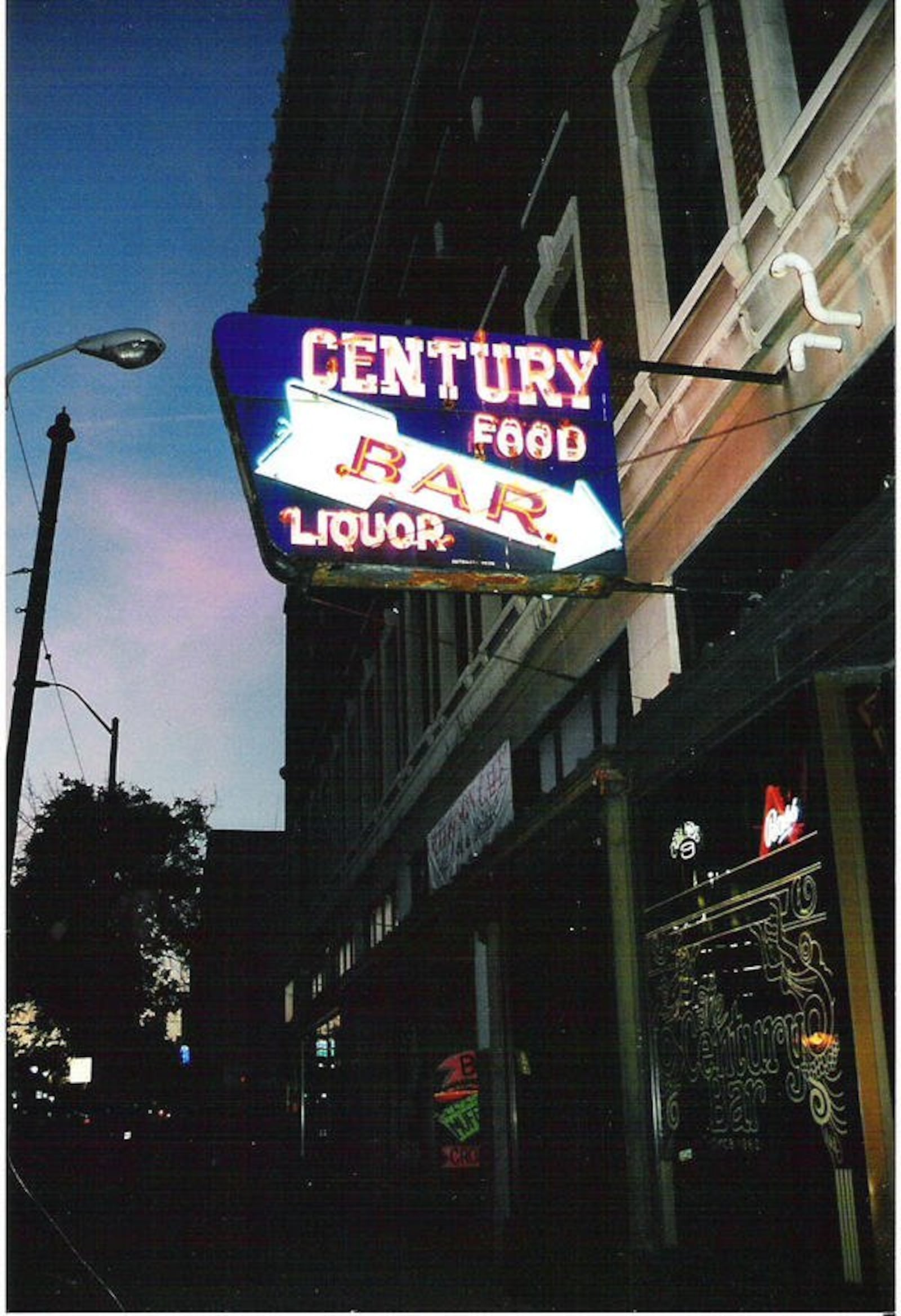 Exterior of the Century Bar.