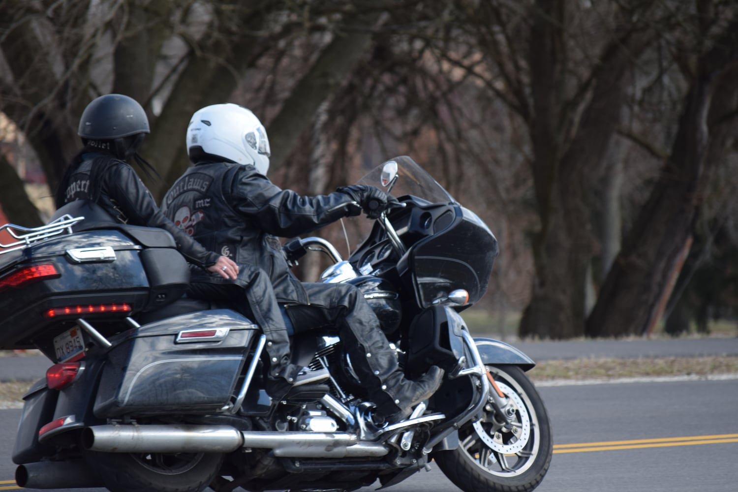 PHOTOS: Thousands of Outlaws attend motorcycle gang leaders funeral at Montgomery County Fairgrounds.