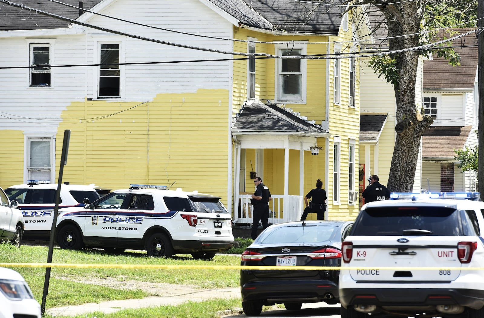 Middletown Police took Ebb Duhamel in custody without incident after a standoff in the 600 block of Baltimore Street Thursday, July 5 in Middletown. Duhamel was in a standoff with law enforcement officials in Franklin Twp. on Wednesday, but escaped. NICK GRAHAM/STAFF