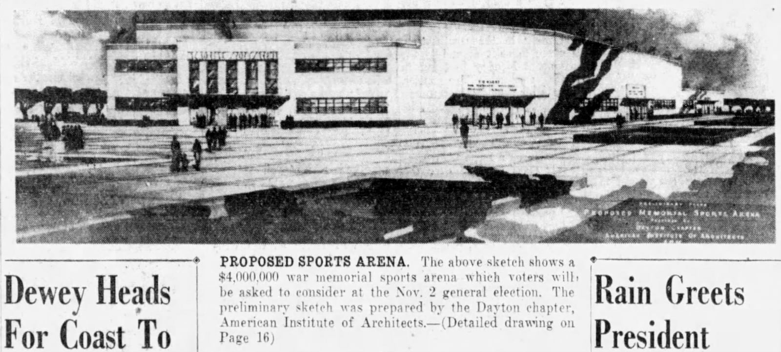 Sept. 24, 1948: Details of proposed sports arena revealed DAYTON DAILY NEWS ARCHIVES