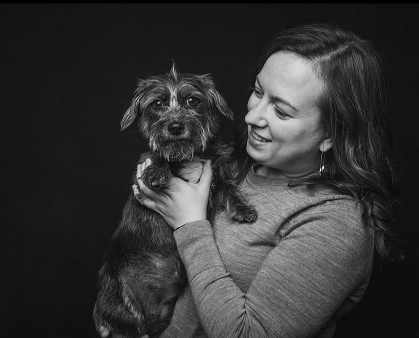 Wagner with Waffles, a dog she fostered and then adopted.