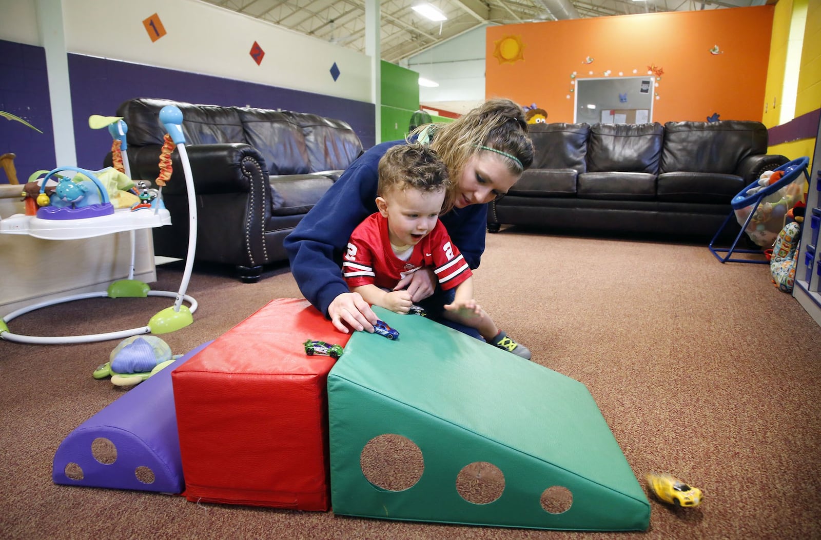 An inmate who asked not to be identified is housed at the Ohio Reformatory for Women along with her 22-month-old son. Marysville has the state’s only prison nursery program allowing the babies of incarcerated women to stay with their mothers from birth to 36 months. Participant moms must meet strict requirements to be included in the program and the maximum capacity is 24 inmates. TY GREENLEES / STAFF