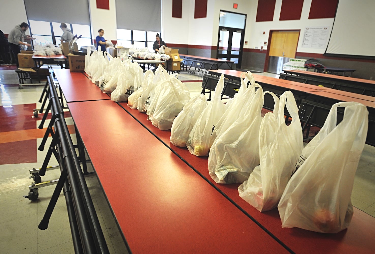 PHOTOS: Food distribution for Wright Brothers Middle School students