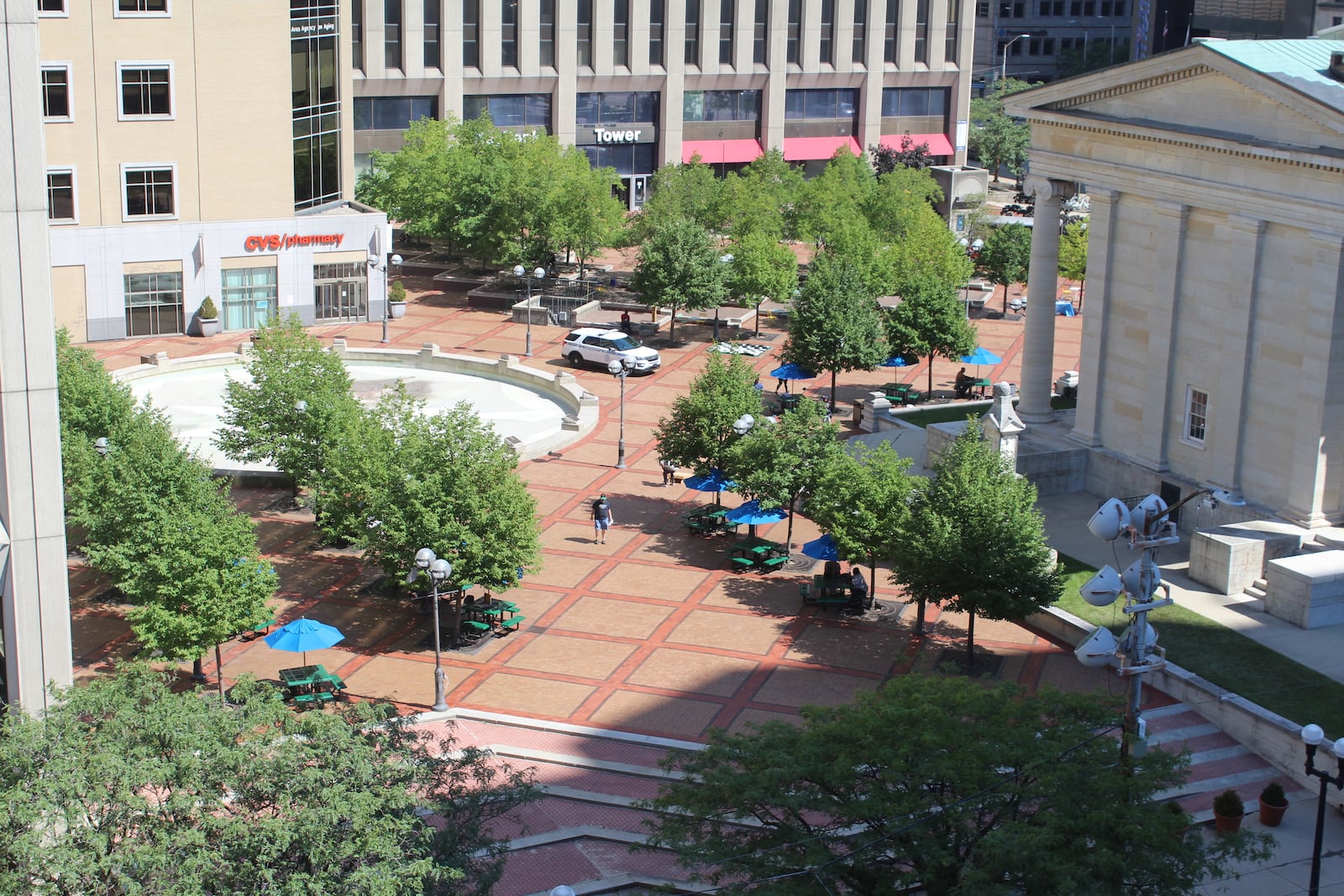 Courthouse Square in downtown Dayton. Two local organizations are leading efforts to try to revitalize the public space. CORNELIUS FROLIK / STAFF