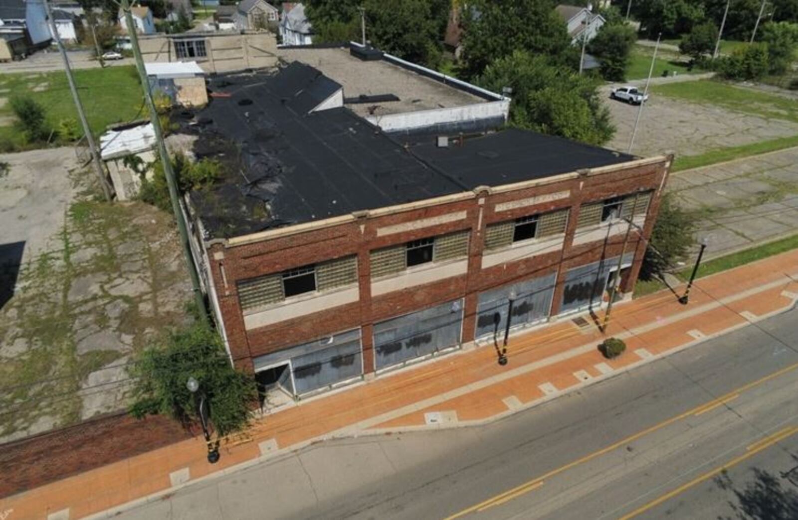 A drone photo of the Gem City Ice Cream Co. building on West Third Street. The building has been demolished. CONTRIBUTED