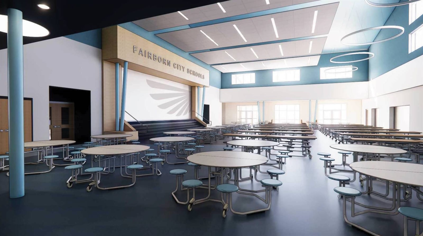 A rendering of the new Baker Middle School, the last of Fairborn City Schools' academic facilities to be rebuilt in the district. CONTRIBUTED