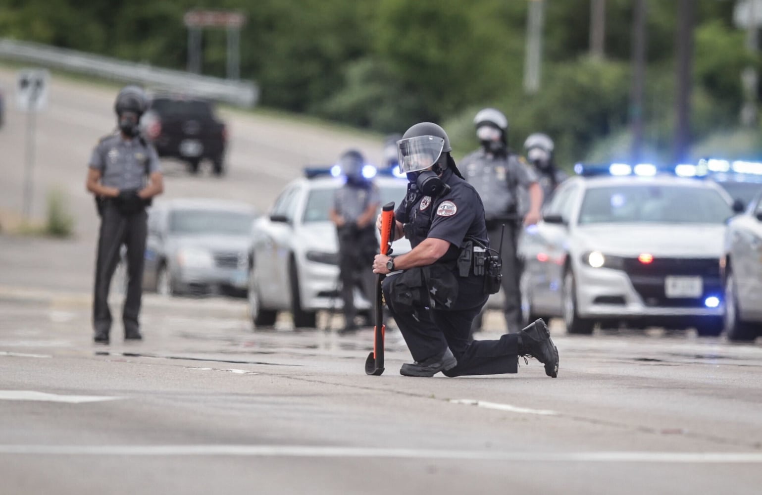 PHOTOS: Tear gas used during Beavercreek protest at busy intersection