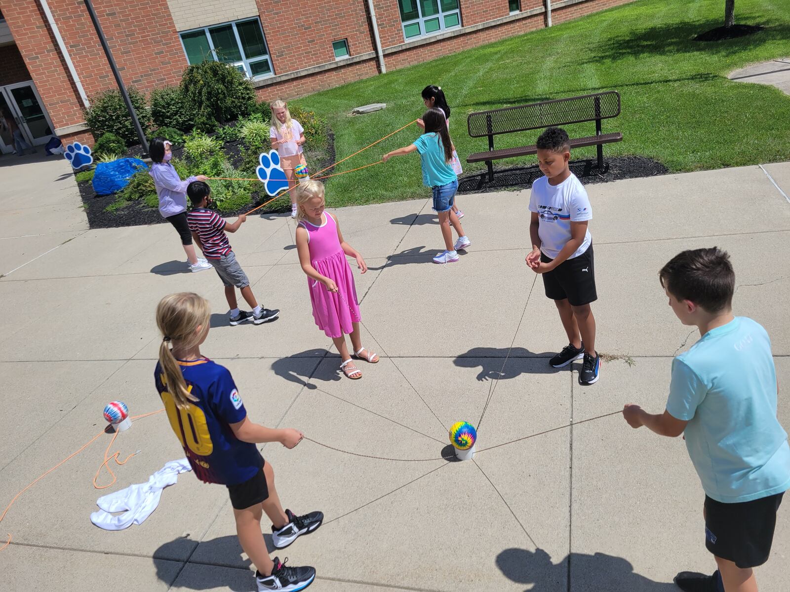 Students at  Five Points Elementary in Springboro Schools play outside during the first day of school Tuesday. Courtesy of Springboro Schools.