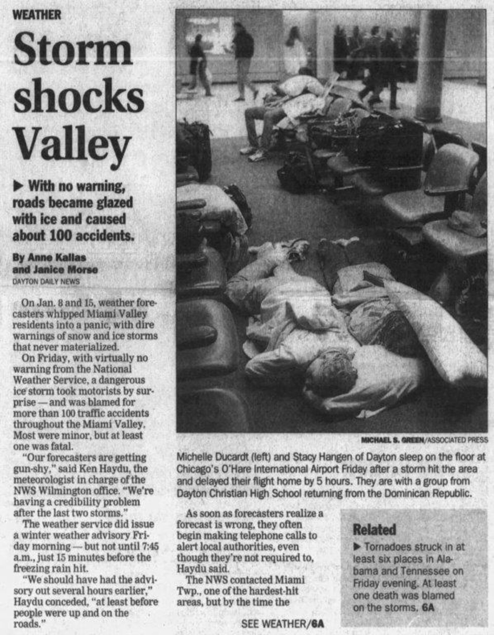 Dayton Daily News front page of Jan. 25, 1997.